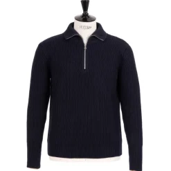 Andersen-Andersen X Mj: Sweater "Half-Zip Troyer" Made Of Pure Merino