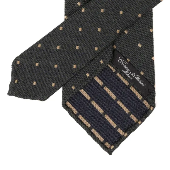Archivio Storico: Silk And Wool Tie "Quadri Jacquard" - Handrolled