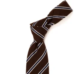 Archivio Storico: Silk Mix Tie "Strisce Del Reggimento" - Hand Rolled