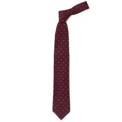 Archivio Storico: Tie "Quadri Jacquard" In Silk And Wool - Handrolled