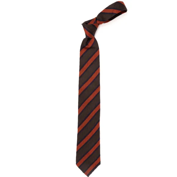Archivio Storico: Tie "Strisce Della Scuola" In Silk And Wool - Handro