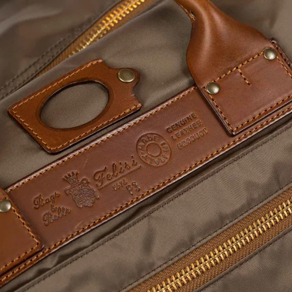 Bag "Training Ii" Made Of Felisi Nylon And Saddle Leather - Purely Han