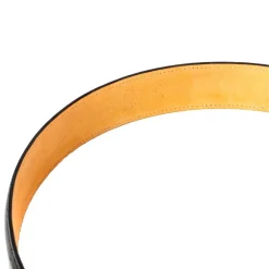 Belt Made Of Black Calfskin - Hand-Colored