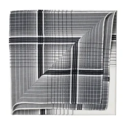 Black And White Patterned Cotton Pocket Square