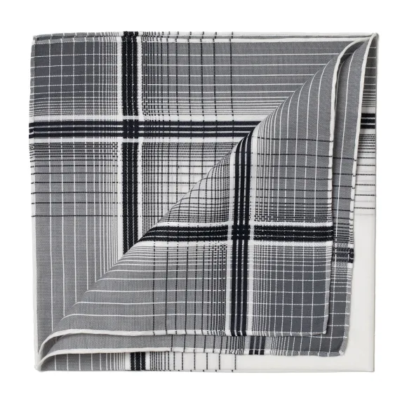 Black And White Patterned Cotton Pocket Square