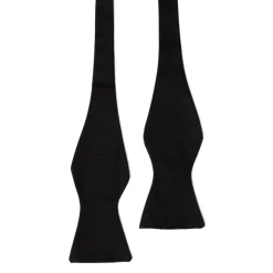 Black Bow Tie "Black Butterfly Bow Tie" Made Of Pure Grosgrain Silk