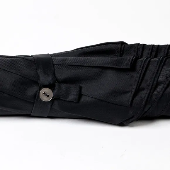 Black Umbrella "Traveller" With Wooden Handle