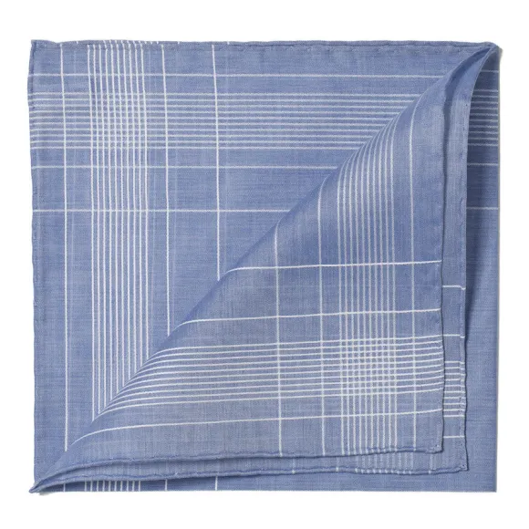 Blue Patterned Cotton Handkerchief