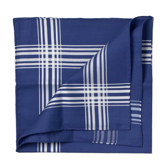 Blue Patterned Cotton Handkerchief