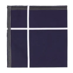 Blue Patterned Handkerchief "Socotra" Made Of Fine Cotton - Hand-Rolle