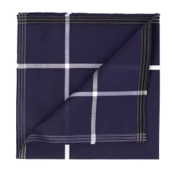 Blue Patterned Handkerchief "Socotra" Made Of Fine Cotton - Hand-Rolle