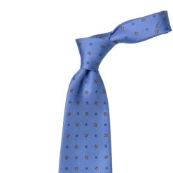 Blue Patterned Silk Tie