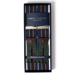 Blue Suspenders "Rigid Stripe" To Button