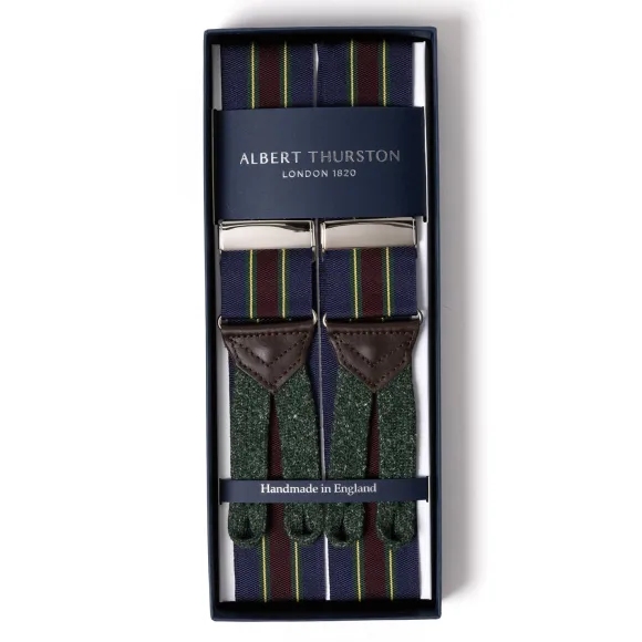 Blue Suspenders "Rigid Stripe" To Button