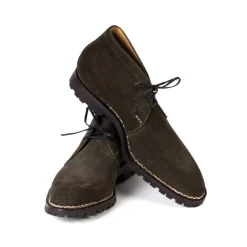 Boat Tea "Chukka Vibram-Norvegese" From Dark Green Rough Leather - Pur