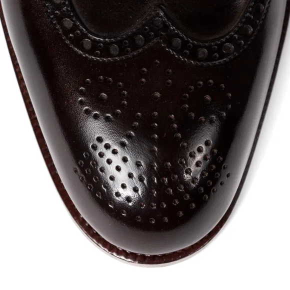 Boot "Fullbrogue-Oxford" Made Of Dark Brown Calfskin With Suede Shaft