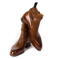 Boot "Jodhpur" Made Of Brown Calfskin - Purely Handcrafted