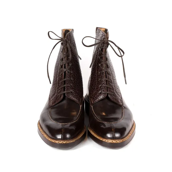 Boots "Norvegese Boot" In Dark Brown Calfskin And Water Buffalo - Pure