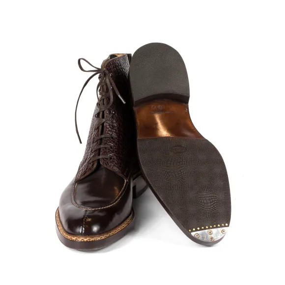Boots "Norvegese Boot" In Dark Brown Calfskin And Water Buffalo - Pure