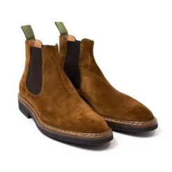 Boot "Winter Chelsea" Made Of Dark Brown Suede - Purely Handcrafted
