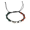 Bracelet "Italian Love" With Colored Stones And Button In Sterling Sil