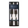 Brown Elastic Pants Straps "X Back Nickel" With Clips