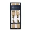 Brown Elastic Pants Straps "X Back Gold" With Clips