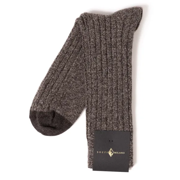 Brown Mottled Stocking "Sporting" From A Cashmere Blend