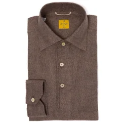 Brown Polo Shirt "Mastroianni" Made Of Pure Cotton - Handmad