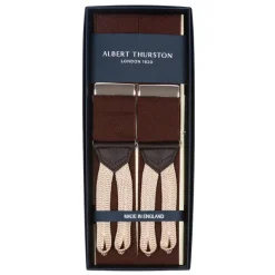 Brown Suspenders "Rigid Plain" To Button