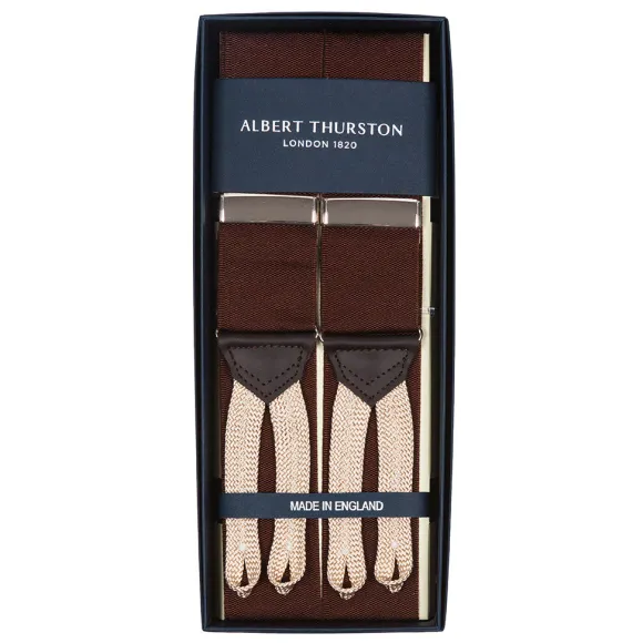 Brown Suspenders "Rigid Plain" To Button