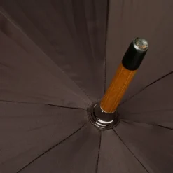 Brown Umbrella "Traveller" With Wooden Handle