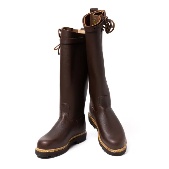 Brown Winter Boot "Samur" Waxed Cowhide Leather
