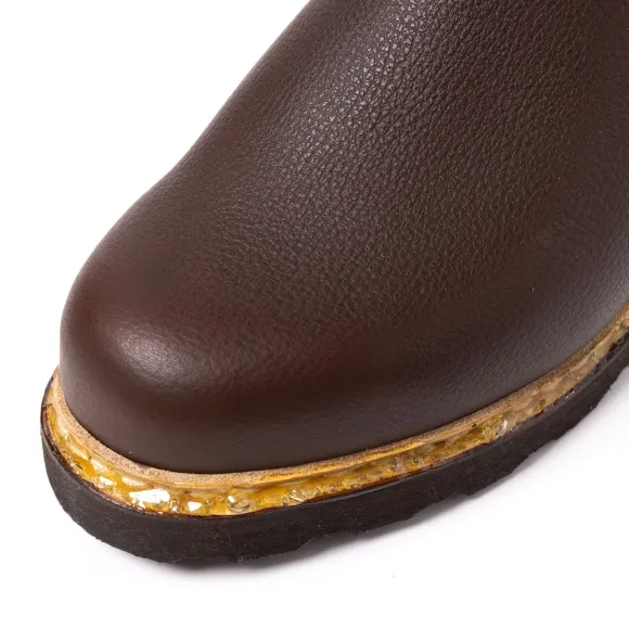 Brown Winter Boot "Samur" Waxed Cowhide Leather