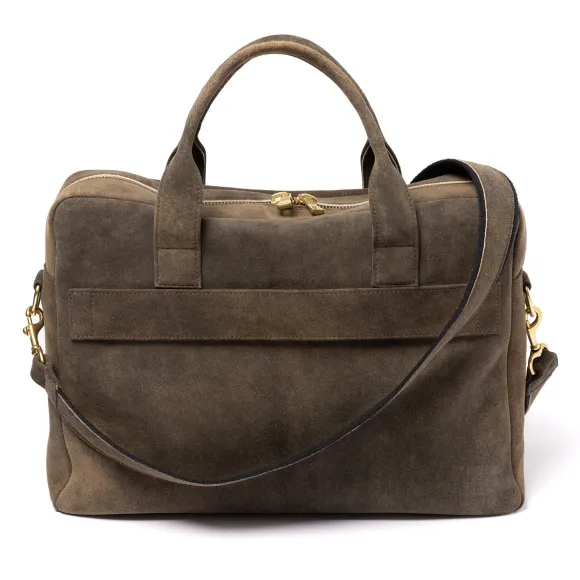 Business Bag "Vienna" Brown Goat Leather - Handmade
