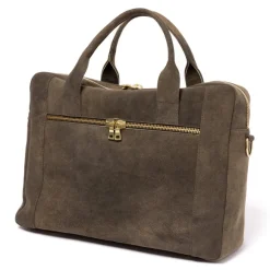 Business Bag "Vienna" Brown Goat Leather - Handmade