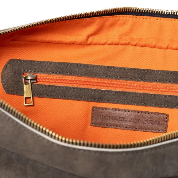 Business Bag "Vienna" Brown Goat Leather - Handmade