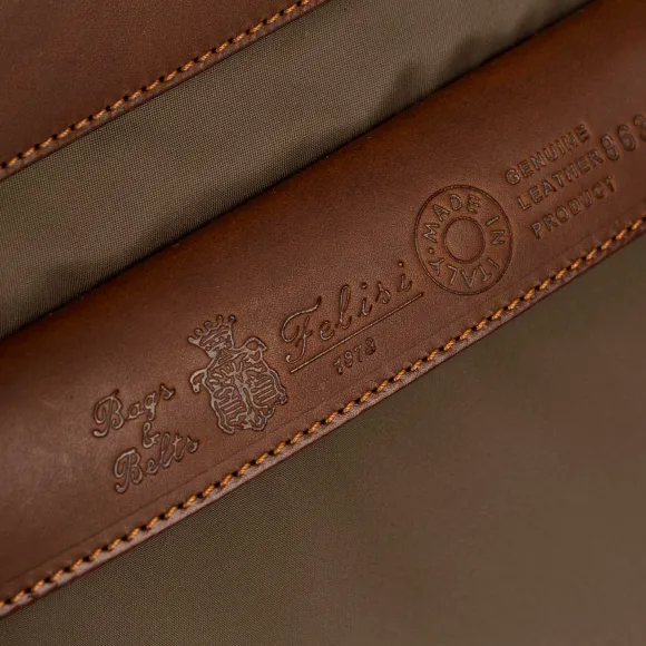 Business-Tasche "Carry On" Aus Felisi-Nylon Und Sattelleder - Handarbe