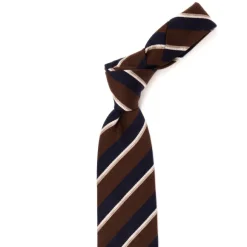Ca Archivio Storico: Silk Mix Tie "Striscia Da Mogador" - Hand Rolled