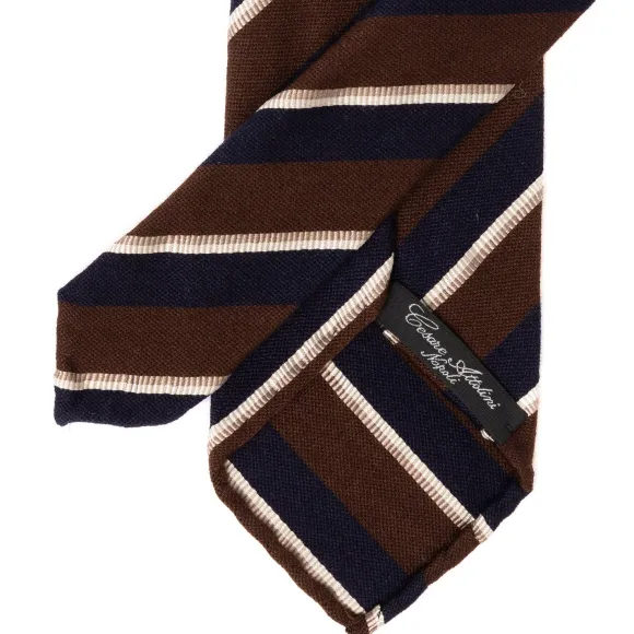 Ca Archivio Storico: Silk Mix Tie "Striscia Da Mogador" - Hand Rolled
