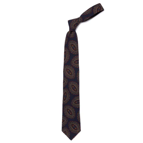 Ca Archivio Storico: Tie "Grandi Medaglioni" In Pure Wool - Handrolled