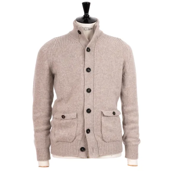 Cardigan "Lomond Knit-Bomber" In 4 Ply Geelong Lambswool