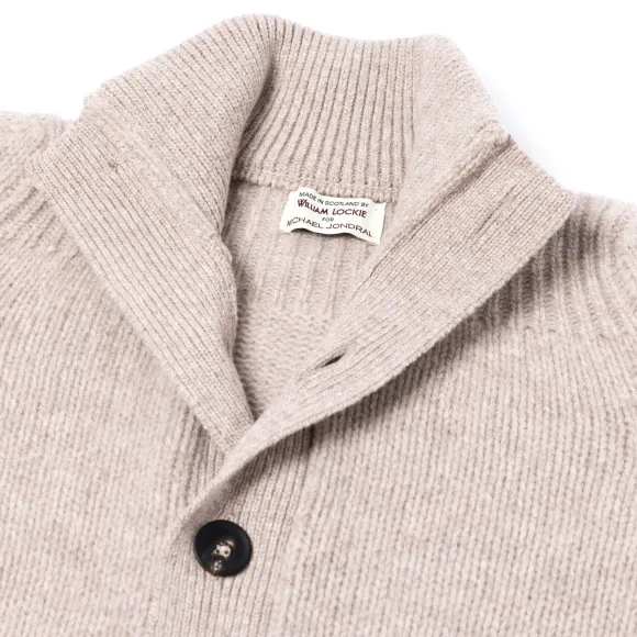 Cardigan "Lomond Knit-Bomber" In 4 Ply Geelong Lambswool