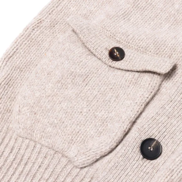 Cardigan "Lomond Knit-Bomber" In 4 Ply Geelong Lambswool