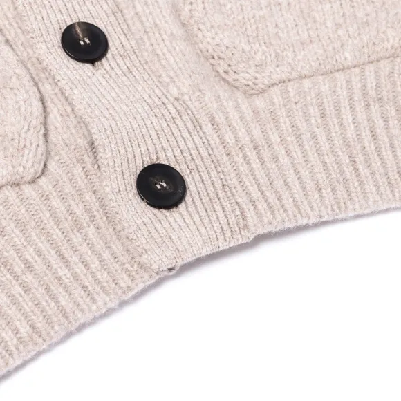Cardigan "Lomond Knit-Bomber" In 4 Ply Geelong Lambswool