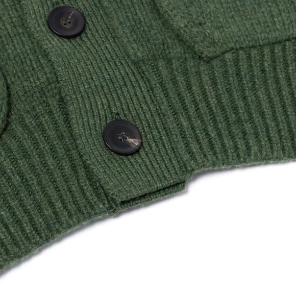 Cardigan "Lomond Knit-Bomber" In 4 Ply Geelong Lambswool