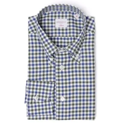 Checked Shirt "Bicolor Vichy" With Button Down Collar And Sport Cuff -