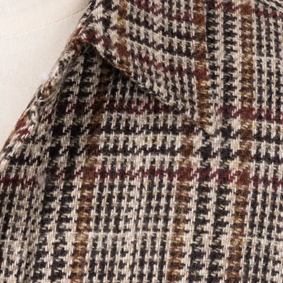 Checked Sports Jacket "Shirt Pocket" Made Of Pure Wool By Fe