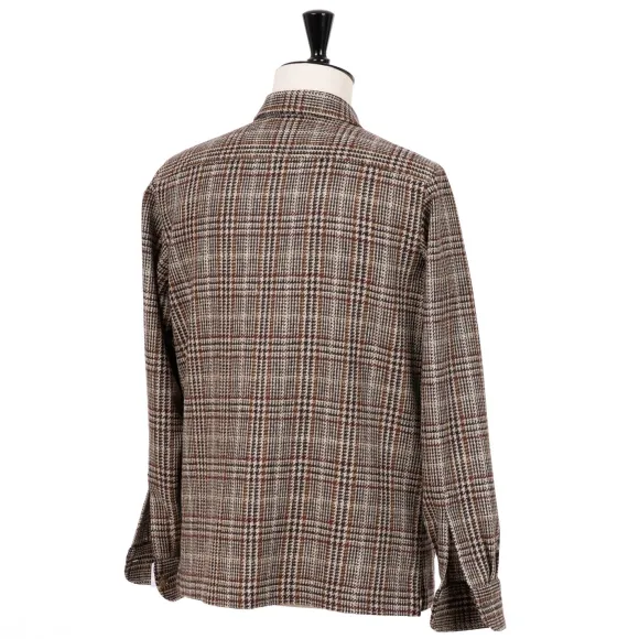 Checked Sports Jacket "Shirt Pocket" Made Of Pure Wool By Fe
