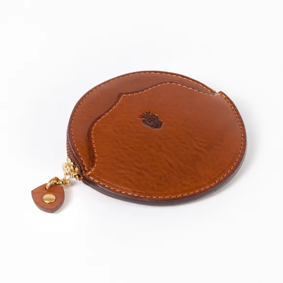 Cognac-Colored Calfskin Case With Zip